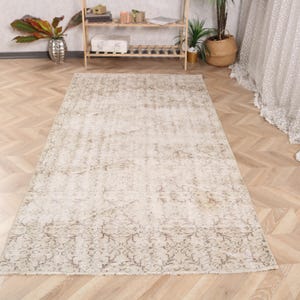 Vintage Rug, 4x8 Area Rugs, Turkish Rug, Oushak Rug, Rugs For Dining Room, 4x7.9 ft Beige Rug, Colorful Antique Rug, Turkish Area Rug,
