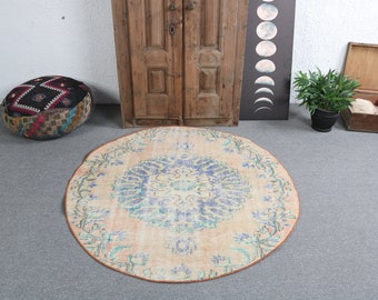 ＊ヴィンテージラグ トルコラグ ラウンドラグ Vintage rug 03＊ ヴィンテージラグ トルコラグ ラウンドラグ Vintage rug 03＊ 71.5