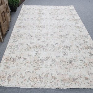 Turkish Rug, 5.3x9 ft Large Rug, White Brown Wool Rug