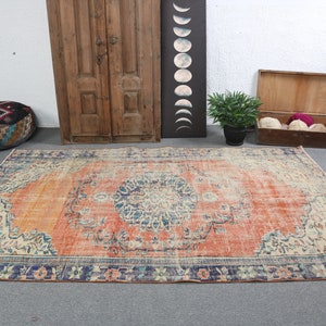 Large Rug, Turkish Rug, Vintage Rug, 5.2x8 ft, Anatolian Rug, Rugs For Living Room, Red Antique Rugs, Medallion Design Rug, Oushak Rug, 2601