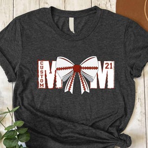 Personalized Name Baseball Mom T Shirt, Custom Baseball Mom Shirt, Baseball Lover Shirt, Sport Mom Shirt, Gift for Mom,Baseball Bow T-Shirt