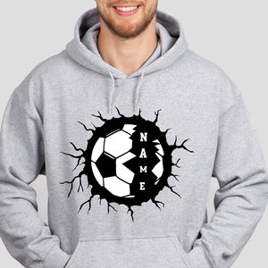 Soccer Ball Name Shirt,  Customized Soccer Player Hoodie, Custom Soccer Sweatshirt, Soccer Ball tee, Football hoodie, Game Day Hoodie