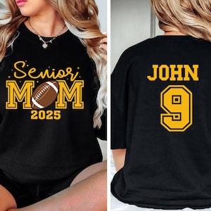 Personalized Senior 2025 Football Mom Sweatshirt,Senior Football Mom Sweatshirt,Senior Name and Player Number Mom Sweater,Football Mom Gift,