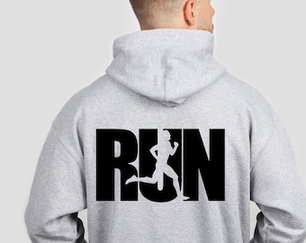 Runner man, women hoodie, Marathon gift, Running clothes. Sports apparel, Runner gift, Fitness hoodie, Gift for marathon lover, casual wear