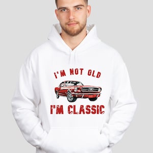 Ford Mustang hoodie ,Car Enthusiast hoodie , Vintage Ford Sweatshirt, Classic Car Lover hoodie ,  collector&#39;s clothing, grandpa gift