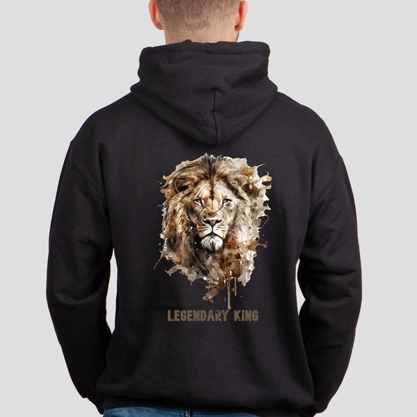 Lion  Hoodie King of The Jungle ,Trending cool women men shirt, legendary dad hoodie, lion face hoodie,animal lover tee