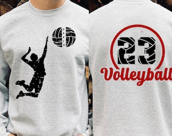 Personalized Volleyball Player Sweatshirt, Volleyball Two Side shirt, Custom Name  Number Team Shirt, Gift for Volleyball Player