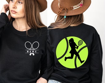 Custom Tennis Sweatshirt , Athletic Team Custom Uniform, Woman, Men Tennis Player Typography, Tennis Team Gifts, Tennis Lover Gift