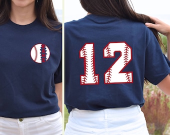 Custom Name and Number Baseball Shirt, Women's Custom Baseball Shirt,  Personalized Baseball Mom Shirt, Custom Baseball Player Gifts for Mom