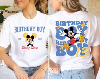 Custom Disney Mickey Mouse Birthday Boy Shirt,Birthday Boy Gift Shirt, Birthday Girl Shirt,2025 Family Tee, Mickey Minnie Birthday Shirt,