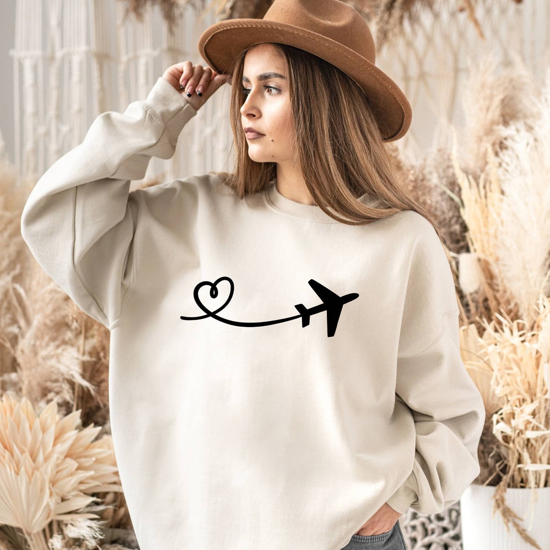 Airplane Luggage Pattern Print Women's Sweatshirt