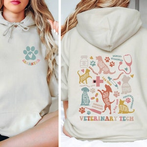 Custom Vet Assistant Hoodie, Retro Vet Tech Hoodie, Animal Doctor Gift, Dog Lover Hoodie,Doctor Gift,Nurse Vet Hoodie,Office Wear Vet School