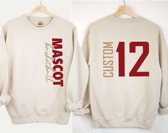 Personalized Basketball Sweatshirt, Custom Basketball Mom Sweatshirt,Game Day Basketball Sweatshirt,Number & Name Basketball,Basketball Gift
