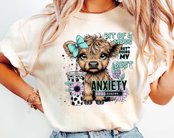 Comfort Colors® Sarcasm Highland Cow Shirt, Highland Cow Western Shirt, Cute Cow Shirt, Cow Gifts, Funny Adult Shirt,Sarcastic Sayings Shirt