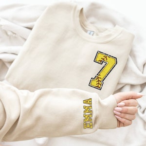 Custom Softball Mom Sweatshirt, Personalized Team Mama Sweatshirt with Name and Number, Softball Jersey Sweater Unique Team Top for Game Day
