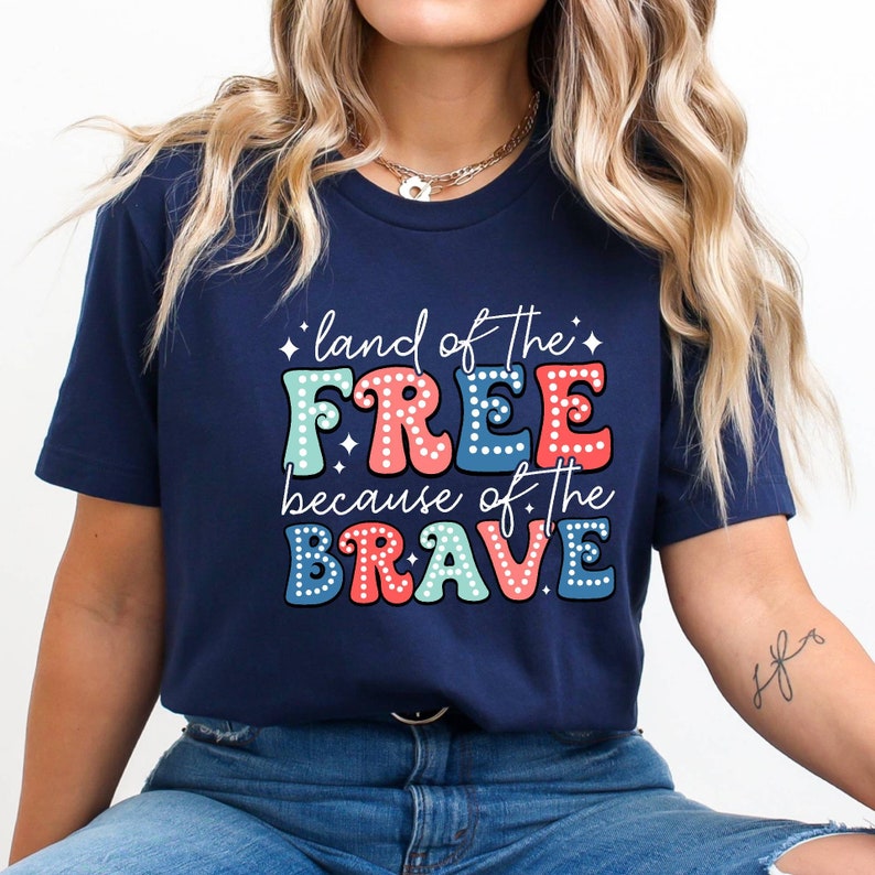 America Land of the Free Because of the Brave Shirt,memorial Day Shirt ...