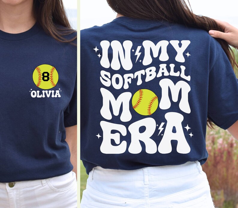 Custom In My Softball Mom Era Shirt, Softball Mama Shirt, Mother's Day Shirt, Softball Game Day, Sports Mom Shirt, Softball Season Shirt image 4