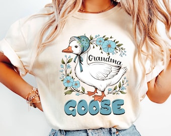 Comfort Colors® Floral Mama Goose Shirt, Funny Mom Shirt, Girly Goose Shirt, Mother's Day Shirt, Floral Mama Tee,Duck Mama Shirt,Goose Lover