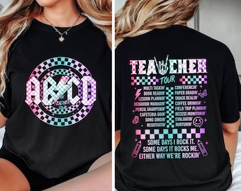 Retro Teacher Tour Comfort Colors Shirt gift for Teacher, ABCD Teacher Tour Shirt, End of Year Shirt, Teacher Gift, Back To School Shirt