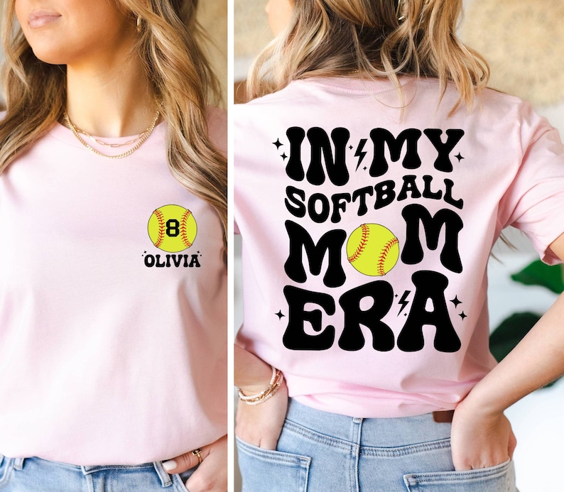 Custom In My Softball Mom Era Shirt, Softball Mama Shirt, Mother's Day Shirt, Softball Game Day, Sports Mom Shirt, Softball Season Shirt image 2