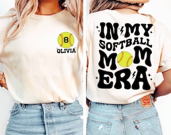 Comfort Colors® Custom In My Softball Mom Era Shirt, Softball Mama Shirt, Mother's Day Shirt,  Softball Game Day, Sports Mom Softball Season