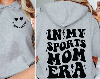 En mi era de mamá deportiva sudadera con capucha, sudadera con capucha de mamá deportiva, sudadera con capucha del día del juego, en mi mamá de fútbol era mamá de fútbol, mamá de béisbol, mamá de softbol, baloncesto