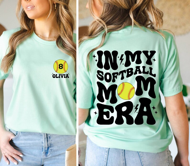 Custom In My Softball Mom Era Shirt, Softball Mama Shirt, Mother's Day Shirt, Softball Game Day, Sports Mom Shirt, Softball Season Shirt image 7