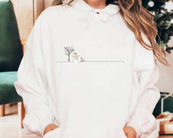 Christmas Snowman Hoodie, Winter Hoodie, Christmas Hoodie for Women, Christmas Gift, Family Holiday Hoodie, Girls Birthday Hoodie, Snowman