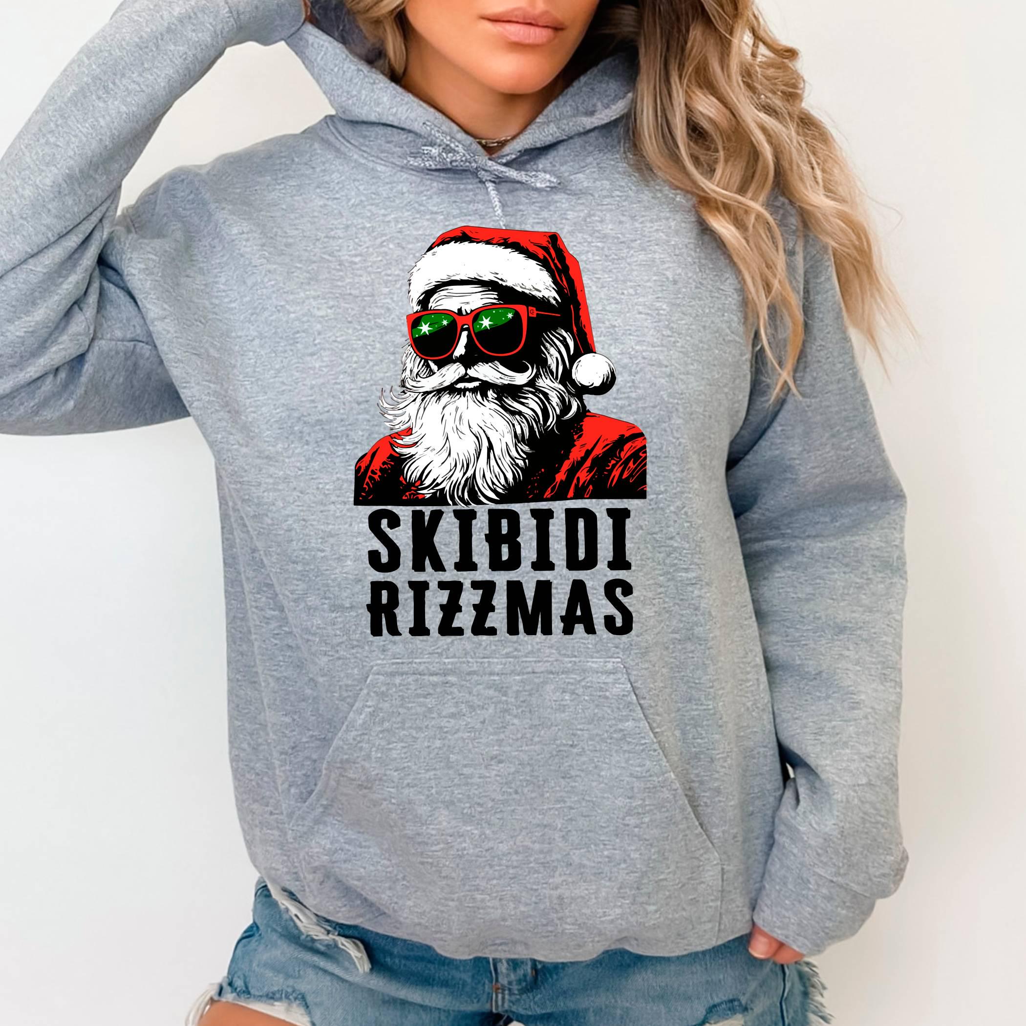 Skibidi Rizzmas Christmas Rizz Santa Claus Hoodie, Gen Z Gidt Idea ...