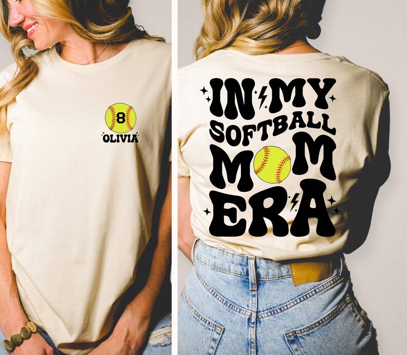 Custom In My Softball Mom Era Shirt, Softball Mama Shirt, Mother's Day Shirt, Softball Game Day, Sports Mom Shirt, Softball Season Shirt image 6