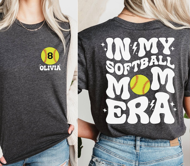Custom In My Softball Mom Era Shirt, Softball Mama Shirt, Mother's Day Shirt, Softball Game Day, Sports Mom Shirt, Softball Season Shirt image 8