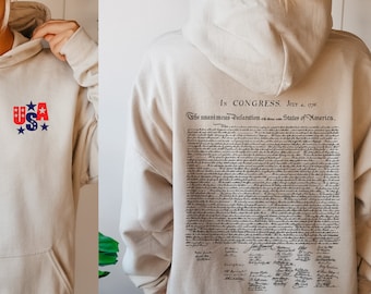 Declaration of Independence sweatshirt, Hoodie, Patriotic, 4th of July, US Constitution tee, United States of America Congress 1776,