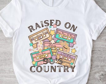 Raised on 90s Country Shirt,Country Tshirts for Woman Country Concert Tee, Retro 90's Country Shirt, Country Music Lover Shirt,Southern Farm