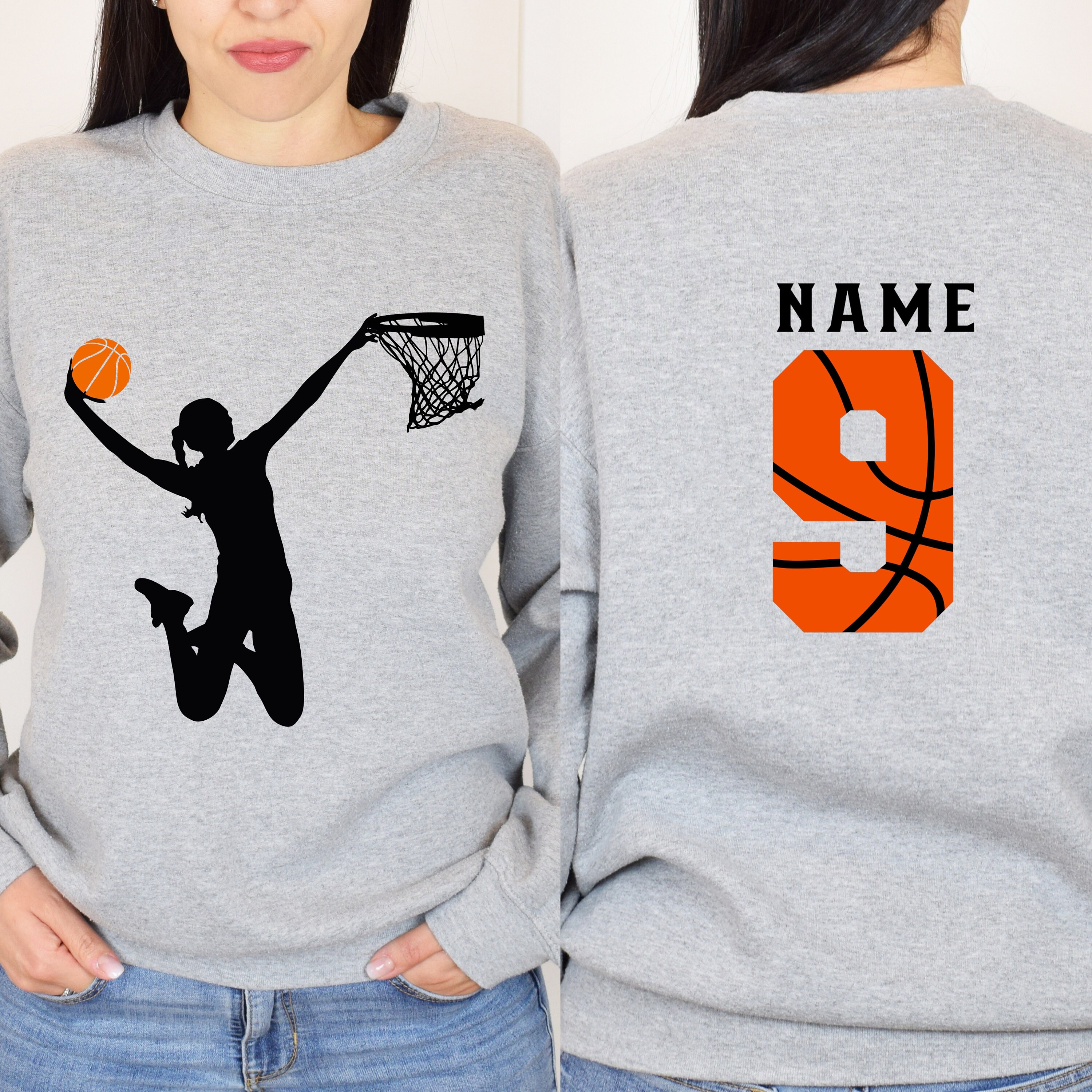 Custom Men's Womans Basketball Player Typography T Shirt Etsy