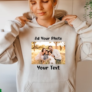 Custom Your Photo and Text Hoodie, Customize Photo Custom Hoodie, Picture Women Unisex Hoodie Personalized Gift, Custom Graduation Graphic