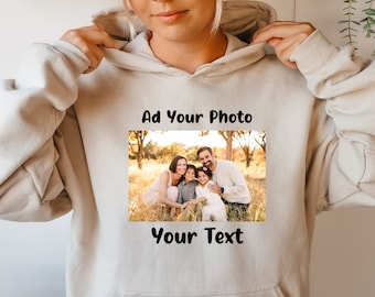 Custom Your Photo and Text Hoodie, Customize Photo Custom Hoodie, Picture Women Unisex Hoodie Personalized Gift, Custom Graduation Graphic