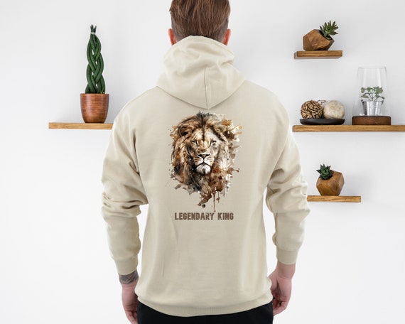 Lion Hoodie King of the Jungle trending Cool Women Men Shirt Legendary Dad Hoodie Lion Face Hoodie animal Lover Tee Etsy