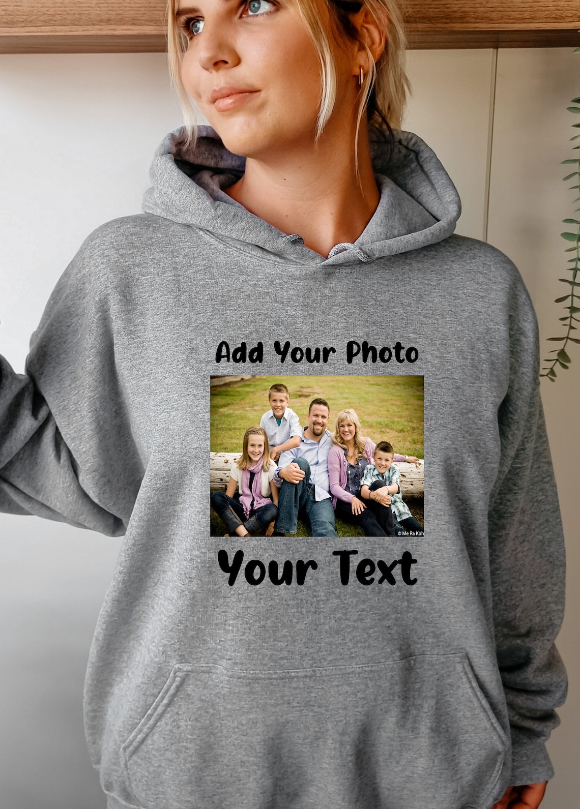 Custom Your Photo and Text Hoodie, Customize Photo Custom Hoodie