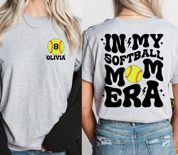 Custom In My Softball Mom Era Shirt, Softball Mama Shirt, Mother's Day Shirt,  Softball Game Day, Sports Mom Shirt, Softball Season Shirt