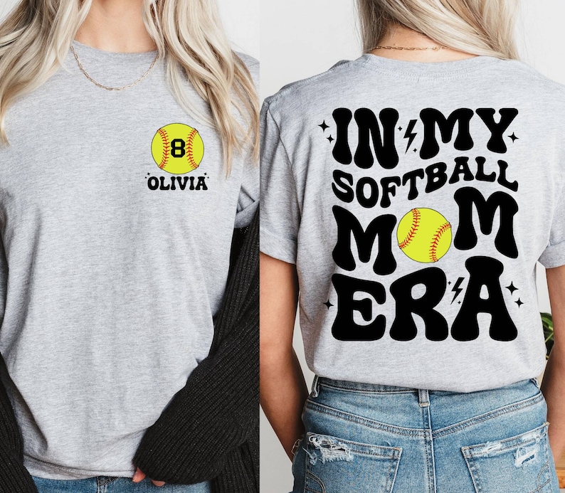 Custom In My Softball Mom Era Shirt, Softball Mama Shirt, Mother's Day Shirt, Softball Game Day, Sports Mom Shirt, Softball Season Shirt image 1
