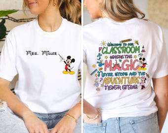 Custom Teacher Shirt, Disney School Teacher T-Shirt,Personalized Disney Teacher Shirt, Mickey Mouse Custom Name Shirt, Magical Teacher Life