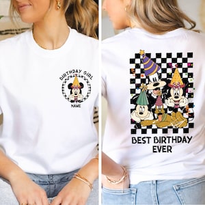Personalized  Disney Birthday Shirt,Custom Mickey & Friends Birthday Trip Shirt,Disney Birthday Squad Shirt,Disney Birthday Boy and Girl Tee