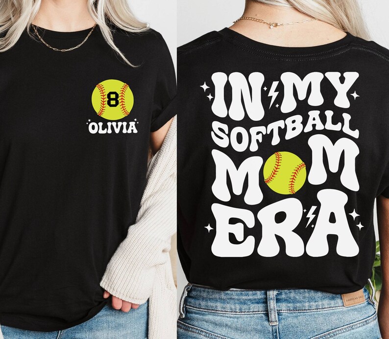 Custom In My Softball Mom Era Shirt, Softball Mama Shirt, Mother's Day Shirt, Softball Game Day, Sports Mom Shirt, Softball Season Shirt image 5