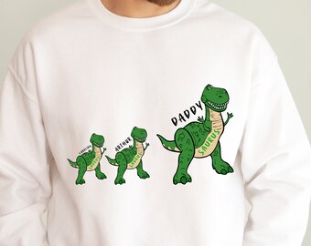 Daddy  Saurus Sweatshirt,Custom Dinosaur Rex Sweatshirt, Custom Family Print Sweatshirt,Mama Saurus- Kid Saurus Sweat,father’s day 2024 gift