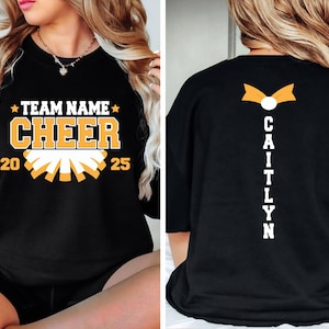 Custom Cheerleader Sweatshirt, Personalized Cheer Team Name Sweatshirt, Mascot Shirt, Cheer Mom with Name Sweater, Cheer Competition Outfit
