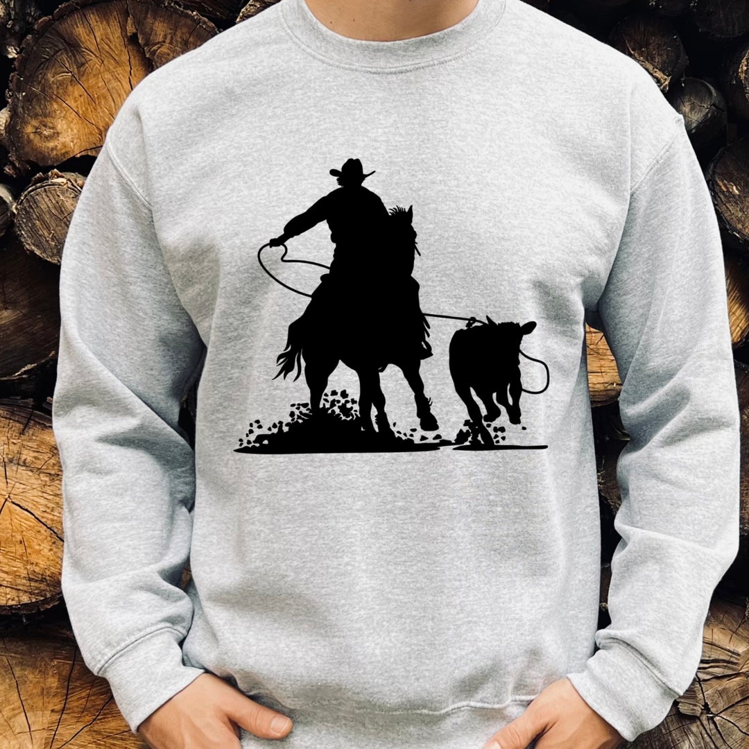 Raised On Rodeo Cowboy Boot Knit Sweater (Black)