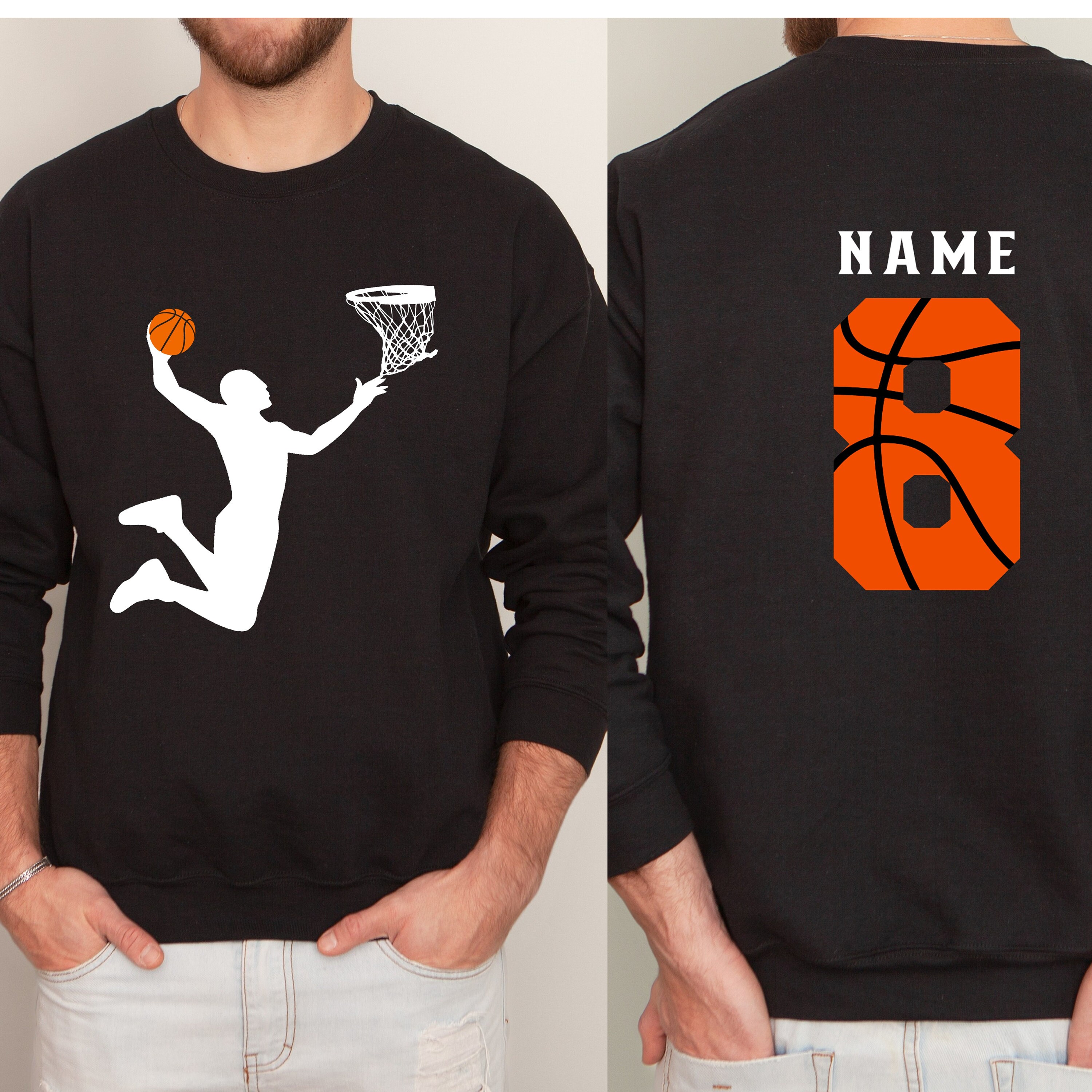 Custom Men's Womans Basketball Player Typography T Shirt Etsy