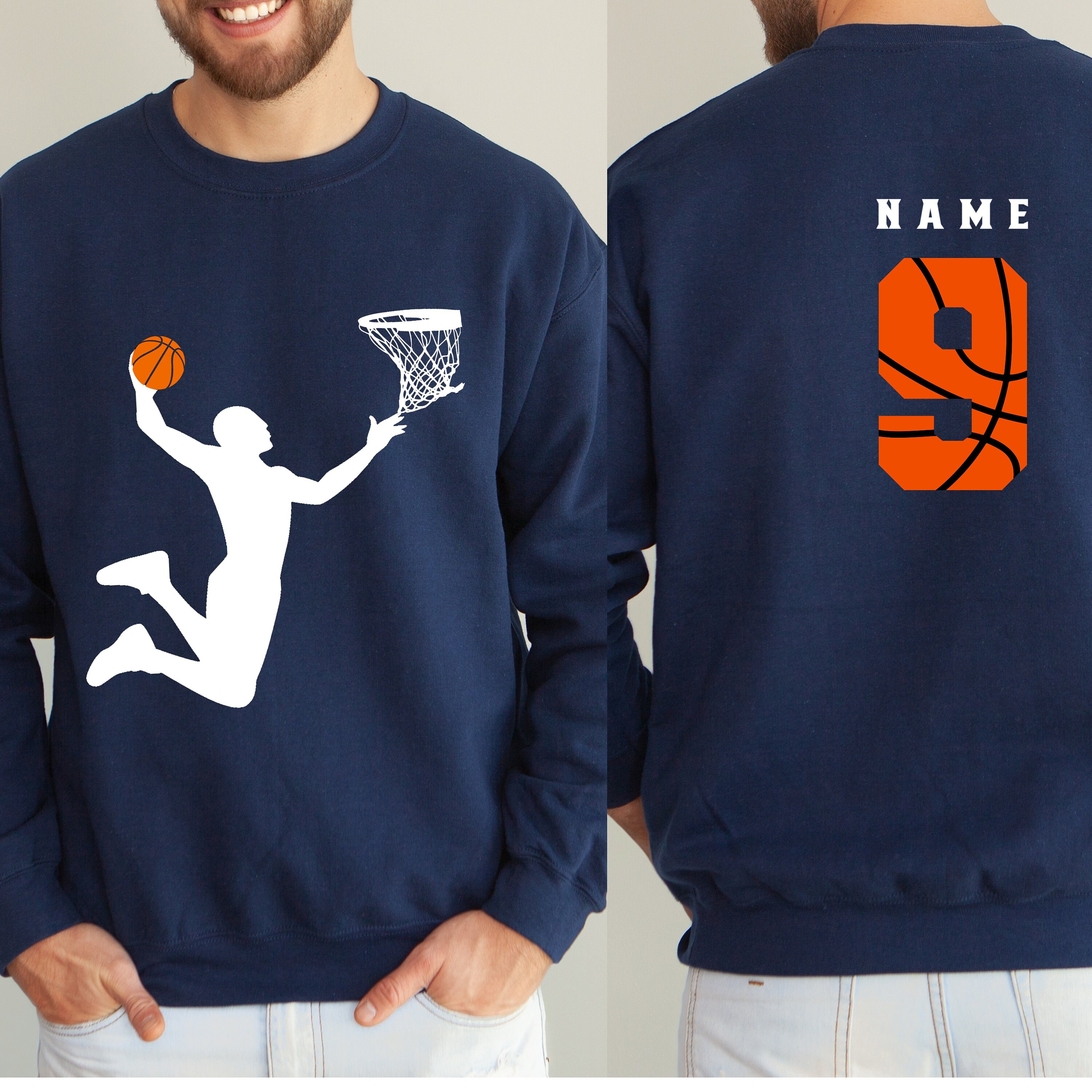 Custom Men's Womans Basketball Player Typography T Shirt Etsy