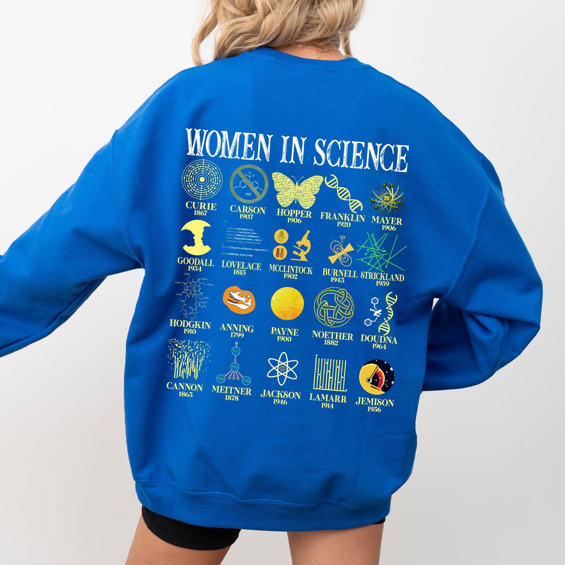 Science Sweater Drawing Women in Science Sweatshirt, Gift for Science Teacher, Retro Vintage ...