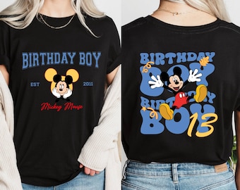 Custom Disney Mickey Mouse Birthday Boy Shirt,Birthday Boy Gift Shirt, Birthday Girl Shirt,2025 Family Tee, Mickey Minnie Birthday Shirt,